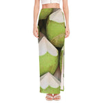 Coconut 3D Print High Slit Maxi Skirt