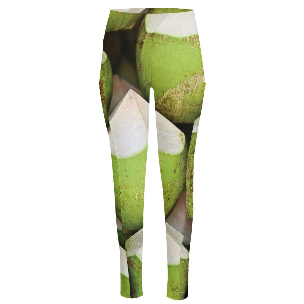 Coconut 3D Print High-Waisted Pocket Leggings