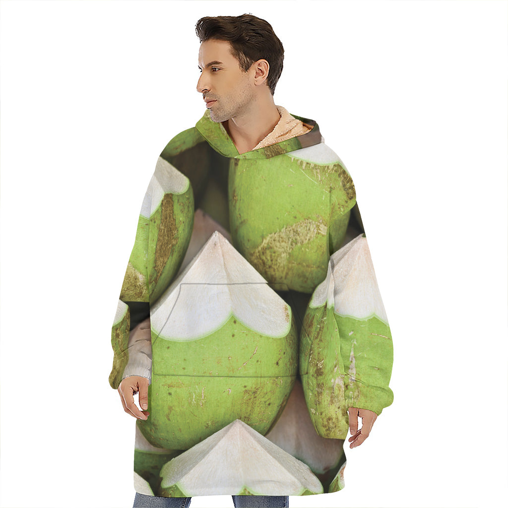 Coconut 3D Print Hoodie Blanket