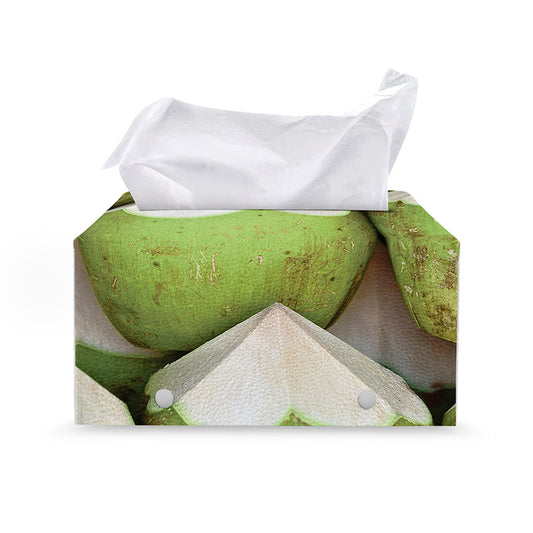Coconut 3D Print Leather Tissue Box Cover