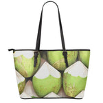 Coconut 3D Print Leather Tote Bag