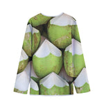 Coconut 3D Print Long Sleeve Short Coat