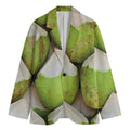 Coconut 3D Print Men's Cotton Blazer