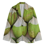 Coconut 3D Print Men's Cotton Blazer