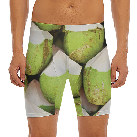Coconut 3D Print Men's Long Boxer Briefs