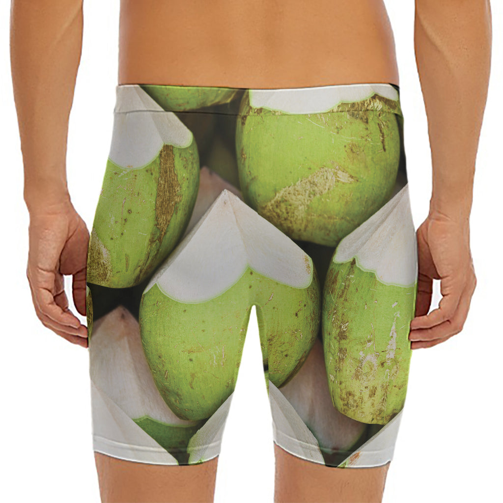 Coconut 3D Print Men's Long Boxer Briefs