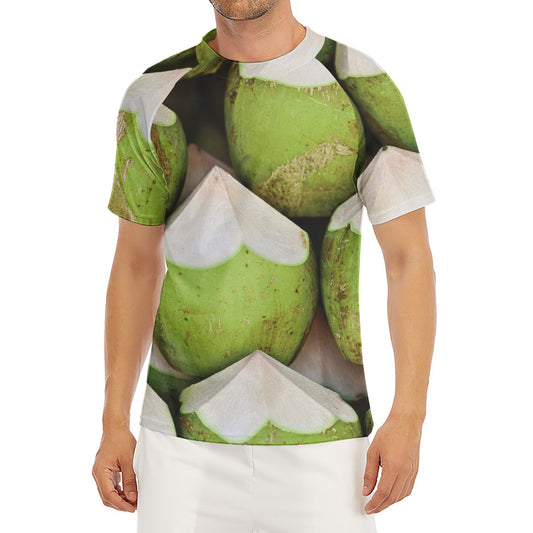 Coconut 3D Print Men's Short Sleeve Rash Guard