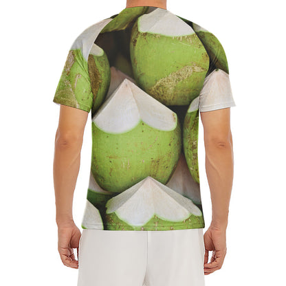 Coconut 3D Print Men's Short Sleeve Rash Guard