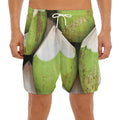 Coconut 3D Print Men's Split Running Shorts