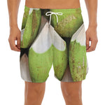 Coconut 3D Print Men's Split Running Shorts