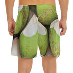 Coconut 3D Print Men's Split Running Shorts