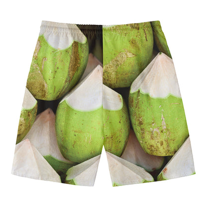 Coconut 3D Print Men's Swim Trunks