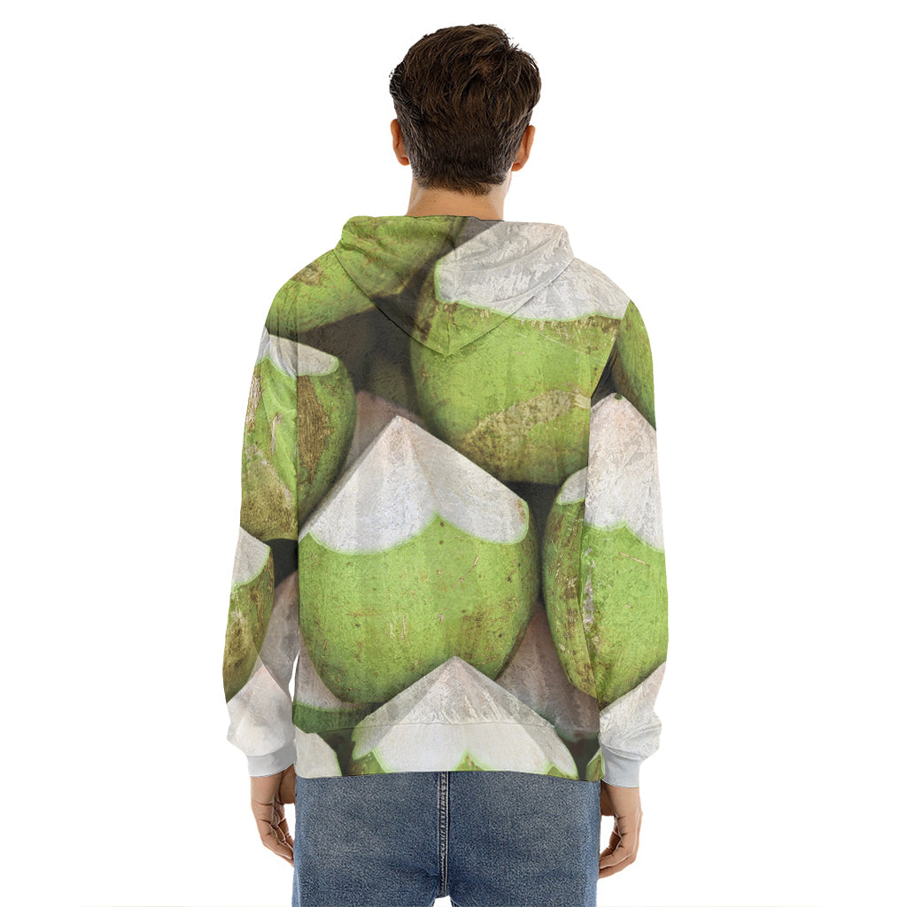 Coconut 3D Print Men's Velvet Pullover Hoodie