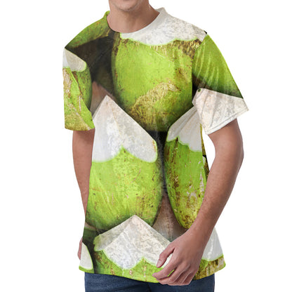 Coconut 3D Print Men's Velvet T-Shirt