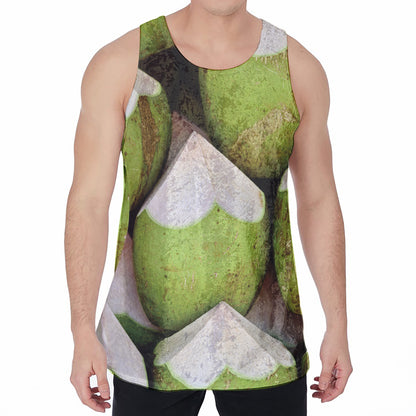 Coconut 3D Print Men's Velvet Tank Top