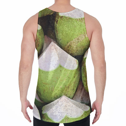 Coconut 3D Print Men's Velvet Tank Top