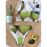 Coconut 3D Print One Shoulder Bikini Top