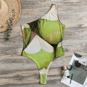 Coconut 3D Print One Shoulder Bodysuit