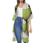 Coconut 3D Print Open Front Beach Cover Up