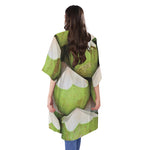 Coconut 3D Print Open Front Beach Cover Up