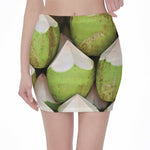 Coconut 3D Print Pencil Mini Skirt
