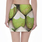 Coconut 3D Print Pencil Mini Skirt
