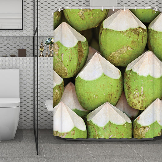 Coconut 3D Print Polyester Shower Curtain