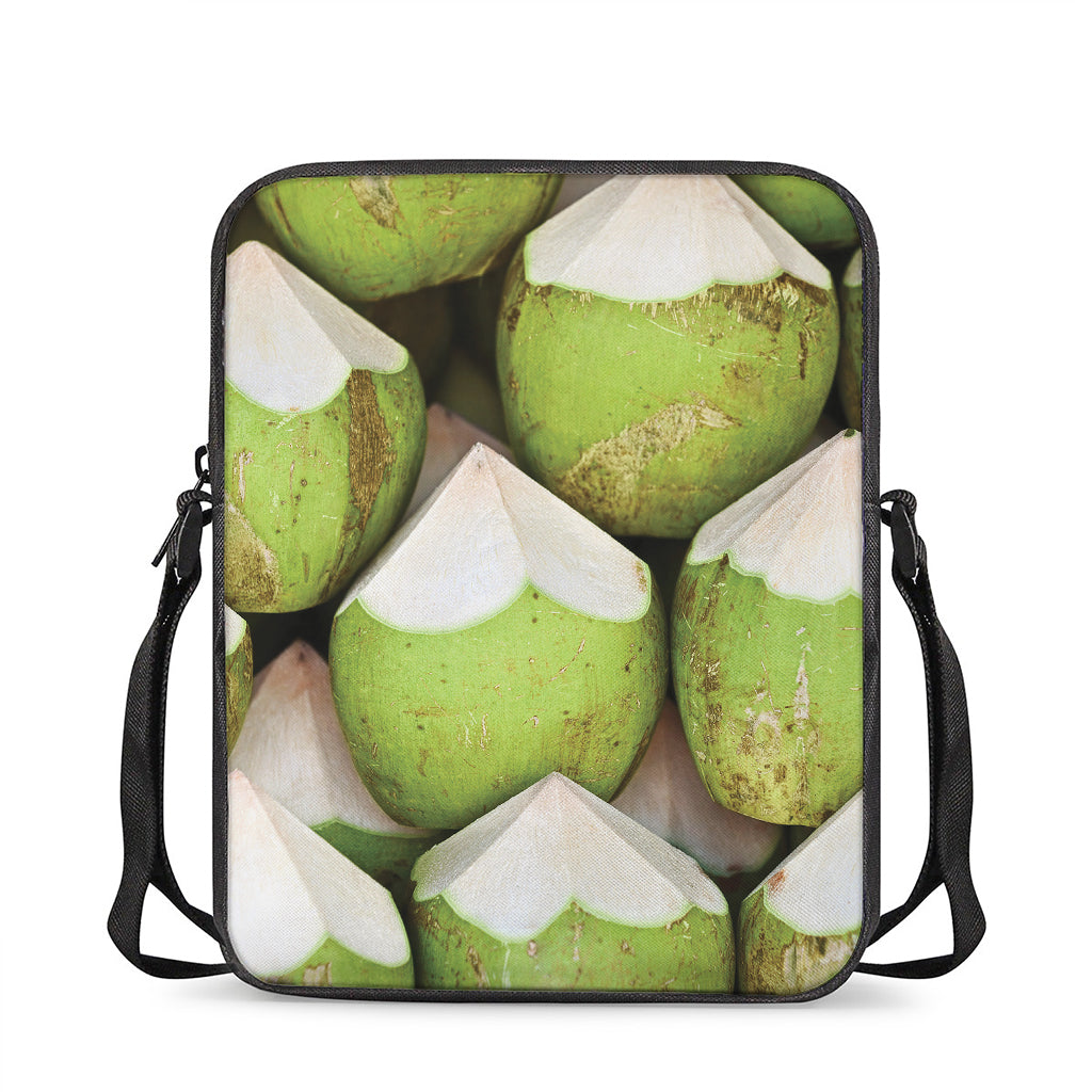 Coconut 3D Print Rectangular Crossbody Bag