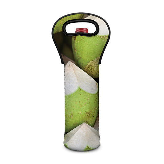 Coconut 3D Print Single Neoprene Wine Tote
