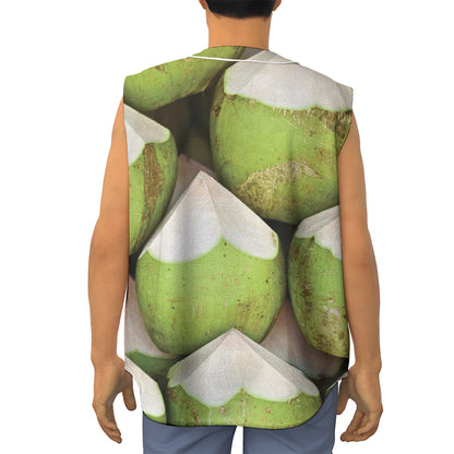 Coconut 3D Print Sleeveless Baseball Jersey