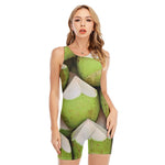 Coconut 3D Print Sleeveless One Piece Swimsuit