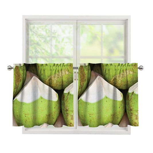 Coconut 3D Print Tier Curtains