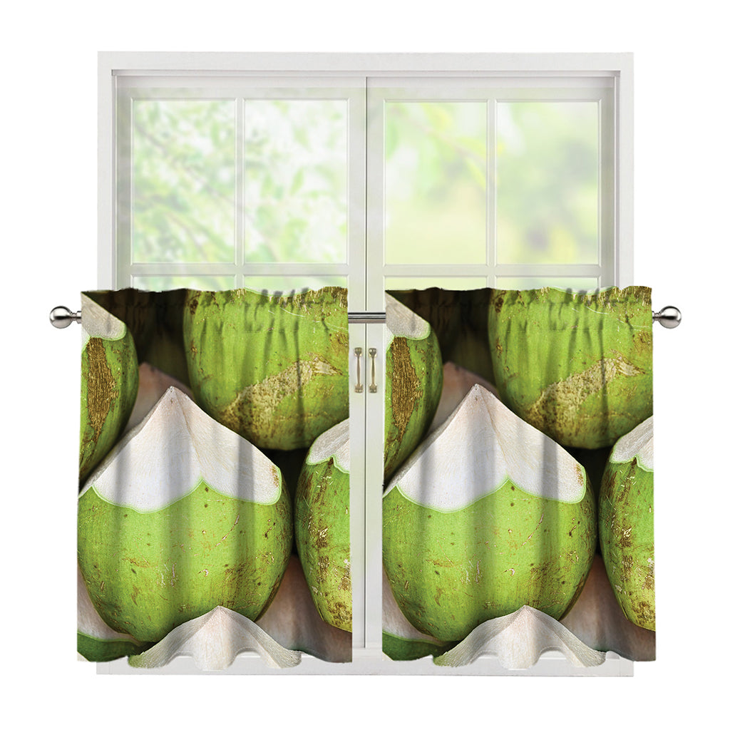 Coconut 3D Print Tier Curtains