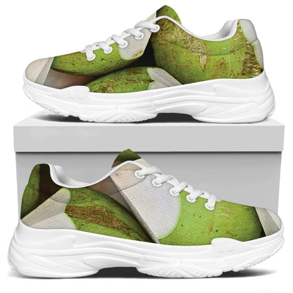 Coconut 3D Print White Chunky Shoes