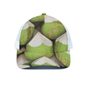 Coconut 3D Print White Mesh Trucker Hat