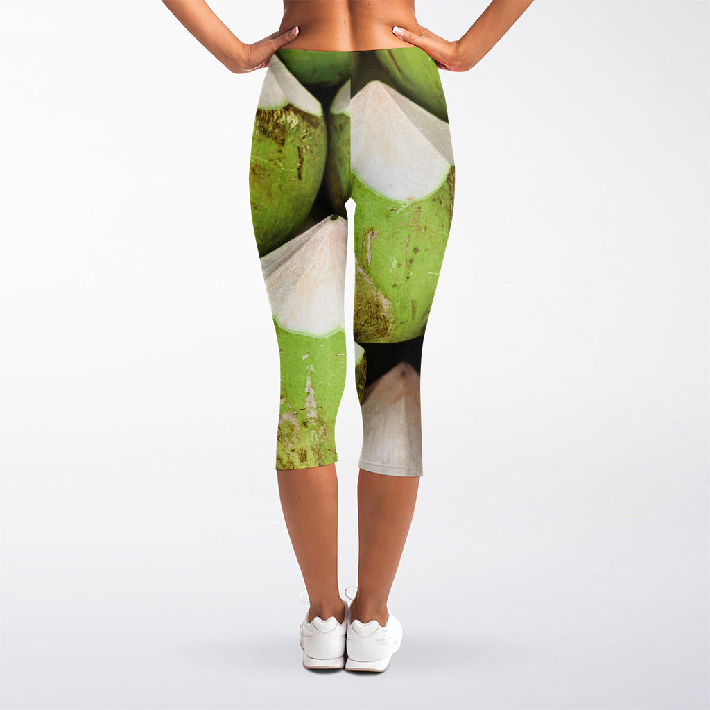 Coconut 3D Print Women's Capri Leggings