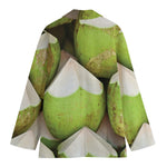 Coconut 3D Print Women's Cotton Blazer