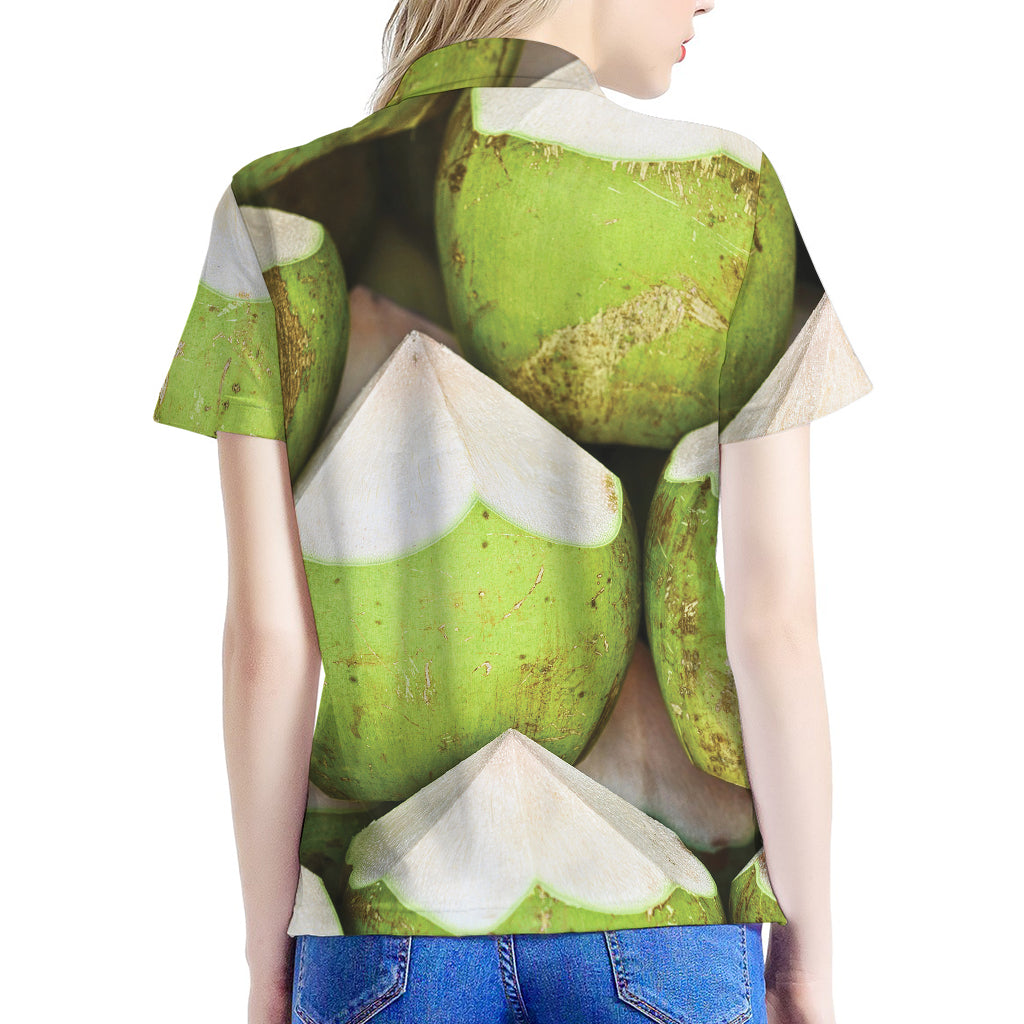 Coconut 3D Print Women's Polo Shirt