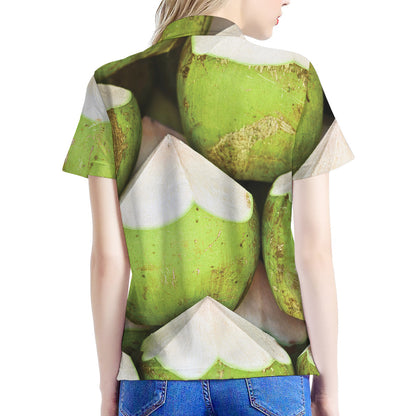 Coconut 3D Print Women's Polo Shirt