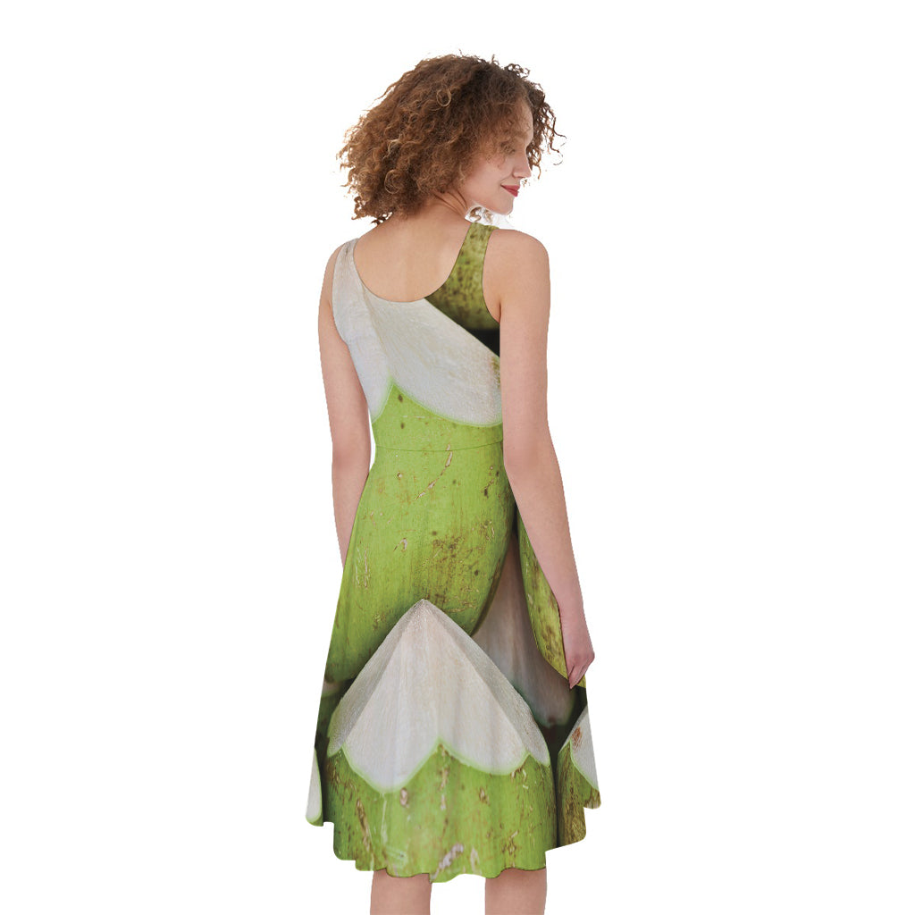 Coconut 3D Print Women's Sleeveless Dress