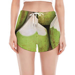 Coconut 3D Print Women's Split Running Shorts