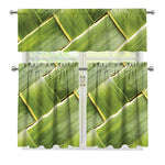 Coconut Leaf Print 3 Piece Kitchen Curtains