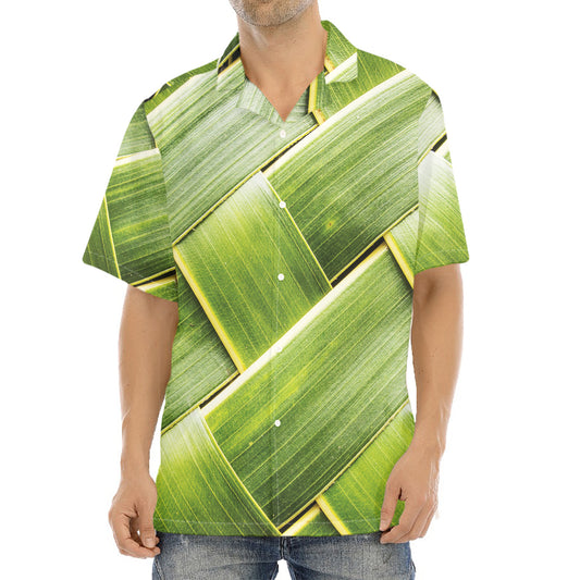 Coconut Leaf Print Aloha Shirt