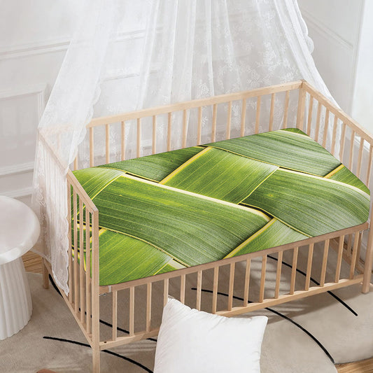 Coconut Leaf Print Baby Crib Sheet