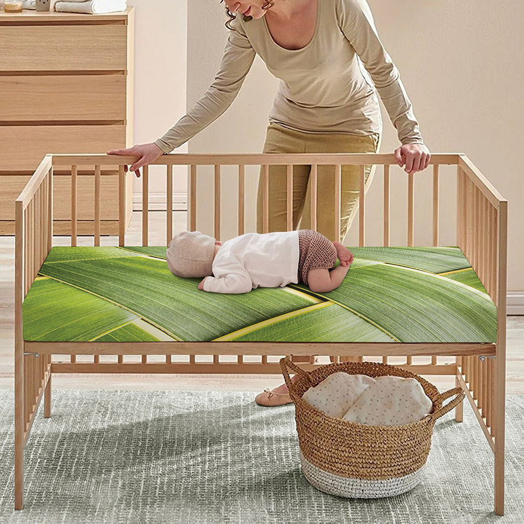 Coconut Leaf Print Baby Crib Sheet