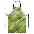 Coconut Leaf Print Bib Apron With Pocket