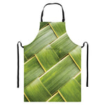 Coconut Leaf Print Bib Apron With Pocket