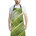 Coconut Leaf Print Bib Apron With Pocket