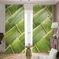 Coconut Leaf Print Dimout Pencil Pleat Curtains