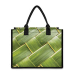 Coconut Leaf Print Canvas Tote Bag